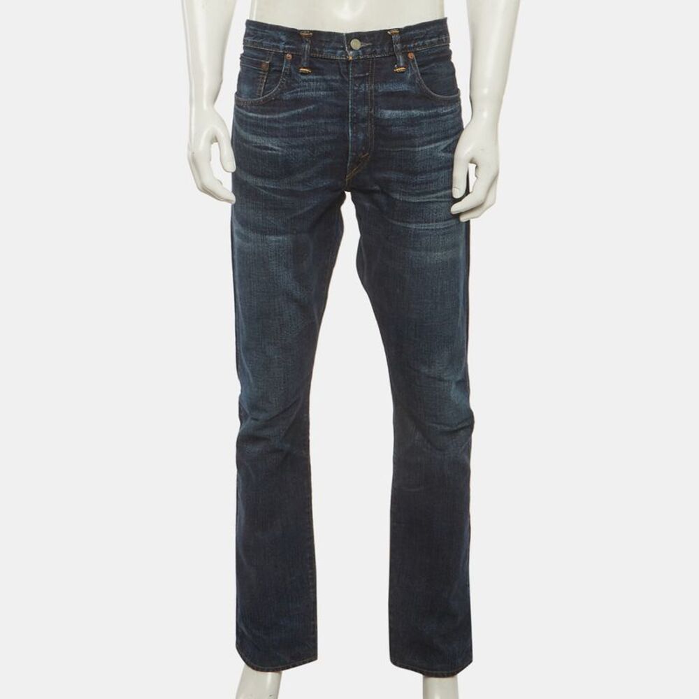 Ralph Lauren Blue Washed Denim Slim Fit Jeans Xl/waist 36" - Picture 2 of 7